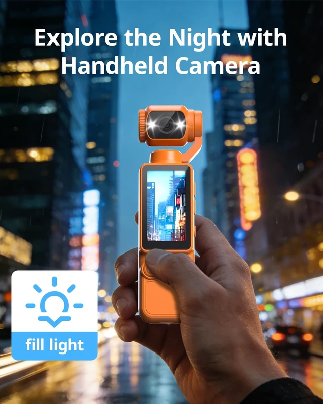 Alt view image 6 of 7 - Vlogging Camera, Mini Camcorder, Portable Handheld Video Camera Mini camcorder with 180° rotating lens, 7-hour battery, 32GB card, one-button recording for travel and daily moments
