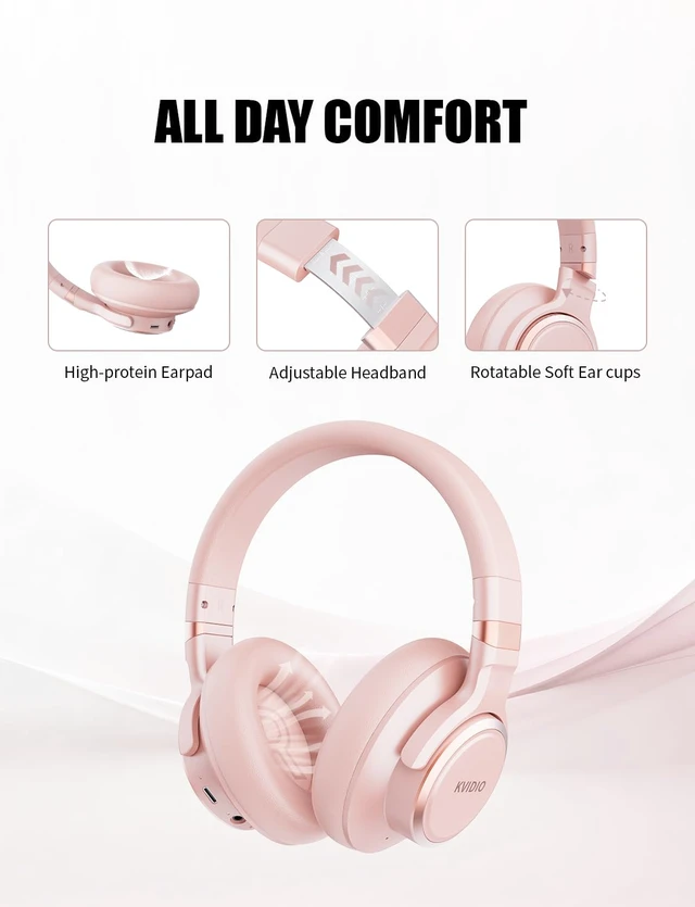Alt view image 6 of 7 - Hybrid Active Noise Cancelling Headphones Over Ear Bluetooth Wireless ANC 70H Playtime, Transparency Mode, Microphone, Deep Bass, HiFi Stereo Sound for Home, Travel, Office