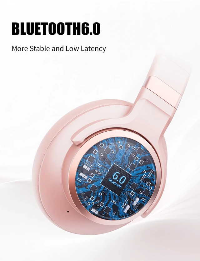 Alt view image 7 of 7 - Hybrid Active Noise Cancelling Headphones Over Ear Bluetooth Wireless ANC 70H Playtime, Transparency Mode, Microphone, Deep Bass, HiFi Stereo Sound for Home, Travel, Office