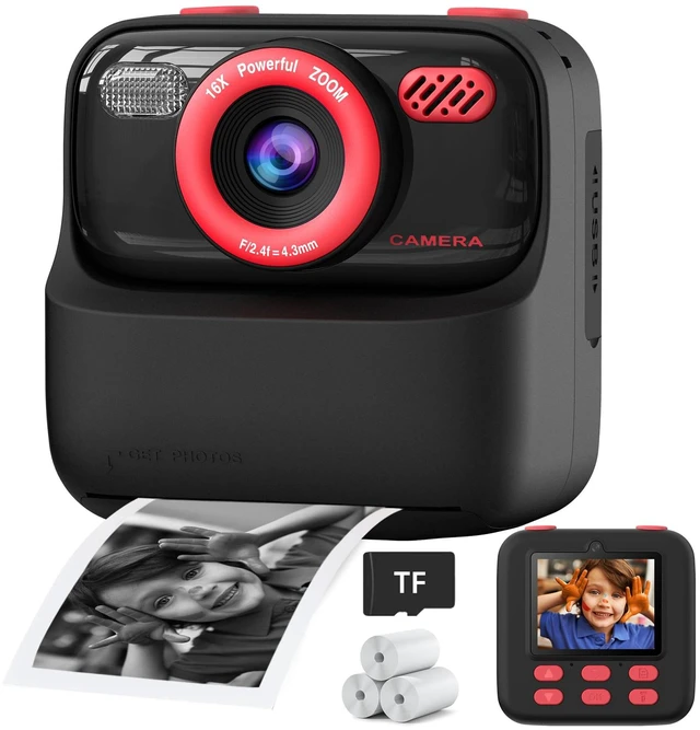 Main image of Kids Instant Digital Cameras for Boys and Girls, 1080P HD Dual-Lens Selfie Digital Camera with Print Paper & TF Card, Christmas Birthday Gifts Toys for Toddler and Teenagers Age 3-16 Years Old