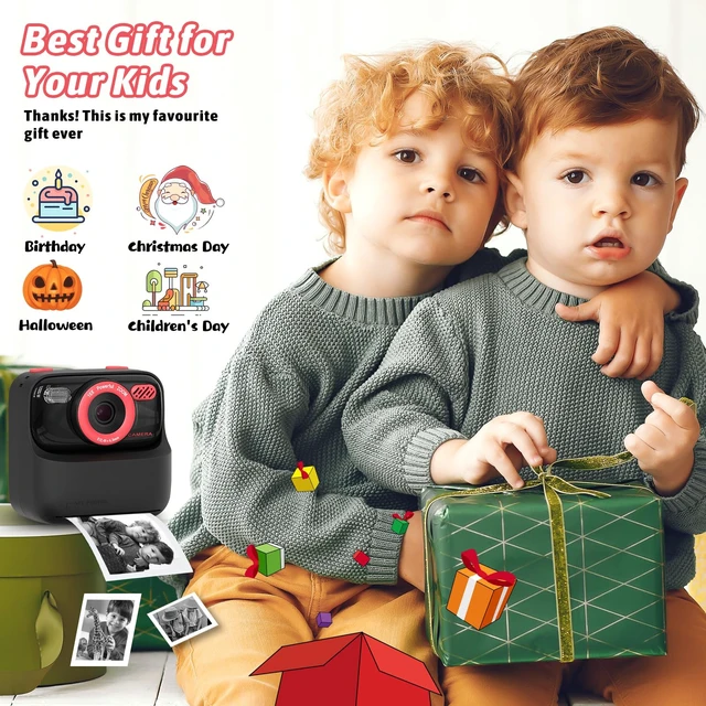 Alt view image 2 of 7 - Kids Instant Digital Cameras for Boys and Girls, 1080P HD Dual-Lens Selfie Digital Camera with Print Paper & TF Card, Christmas Birthday Gifts Toys for Toddler and Teenagers Age 3-16 Years Old