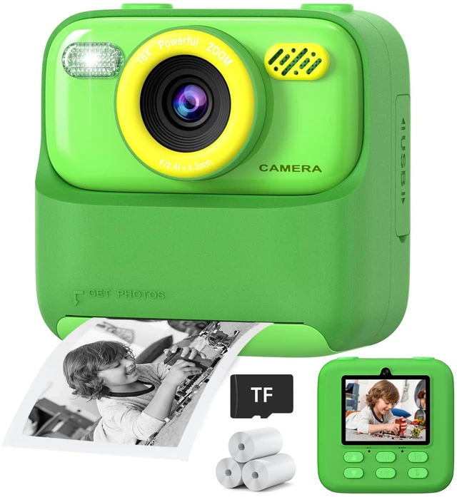 Main image of Kids Instant Digital Cameras for Boys and Girls, 1080P HD Dual-Lens Selfie Digital Camera with Print Paper & TF Card, Christmas Birthday Gifts Toys for Toddler and Teenagers Age 3-16 Years Old