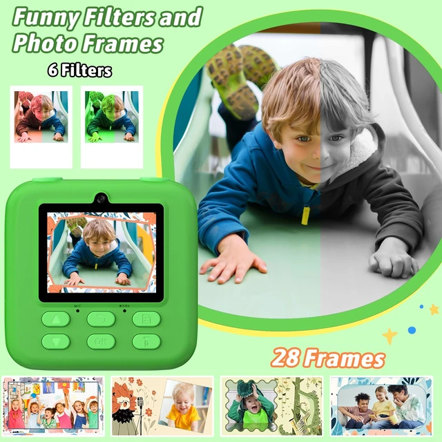 Alt view image 5 of 7 - Kids Instant Digital Cameras for Boys and Girls, 1080P HD Dual-Lens Selfie Digital Camera with Print Paper & TF Card, Christmas Birthday Gifts Toys for Toddler and Teenagers Age 3-16 Years Old
