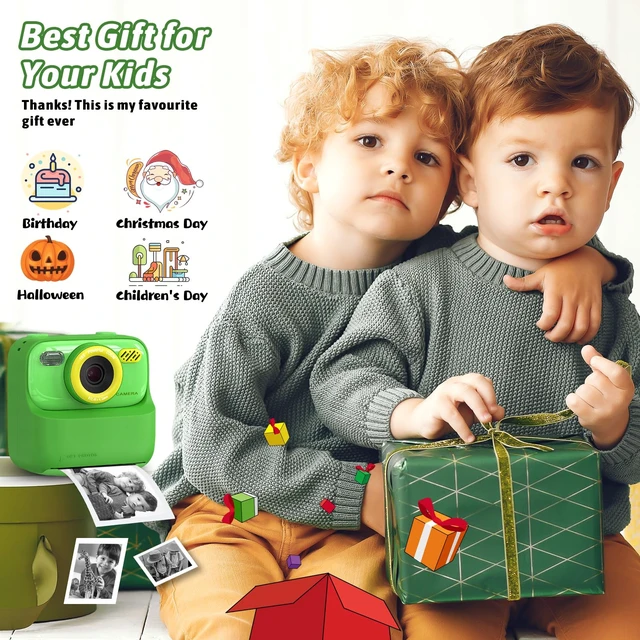 Alt view image 6 of 7 - Kids Instant Digital Cameras for Boys and Girls, 1080P HD Dual-Lens Selfie Digital Camera with Print Paper & TF Card, Christmas Birthday Gifts Toys for Toddler and Teenagers Age 3-16 Years Old