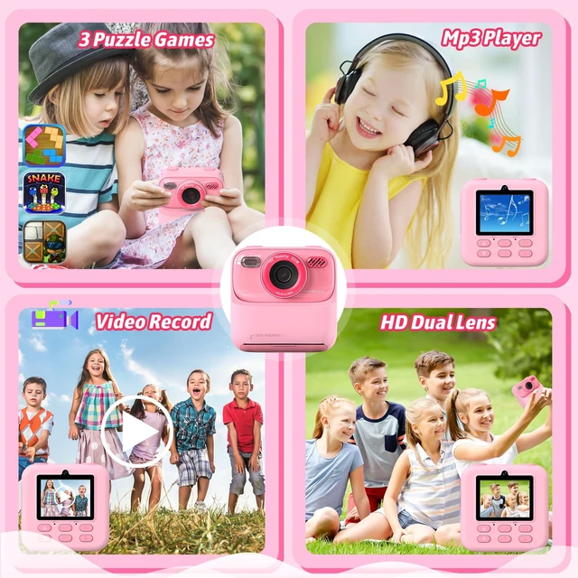 Alt view image 3 of 7 - Kids Instant Digital Cameras for Boys and Girls, 1080P HD Dual-Lens Selfie Digital Camera with Print Paper & TF Card, Christmas Birthday Gifts Toys for Toddler and Teenagers Age 3-16 Years Old
