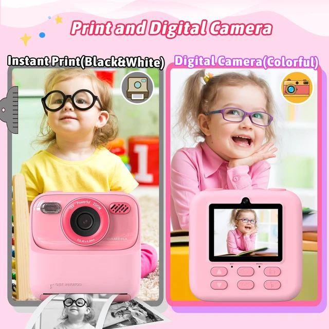 Alt view image 4 of 7 - Kids Instant Digital Cameras for Boys and Girls, 1080P HD Dual-Lens Selfie Digital Camera with Print Paper & TF Card, Christmas Birthday Gifts Toys for Toddler and Teenagers Age 3-16 Years Old