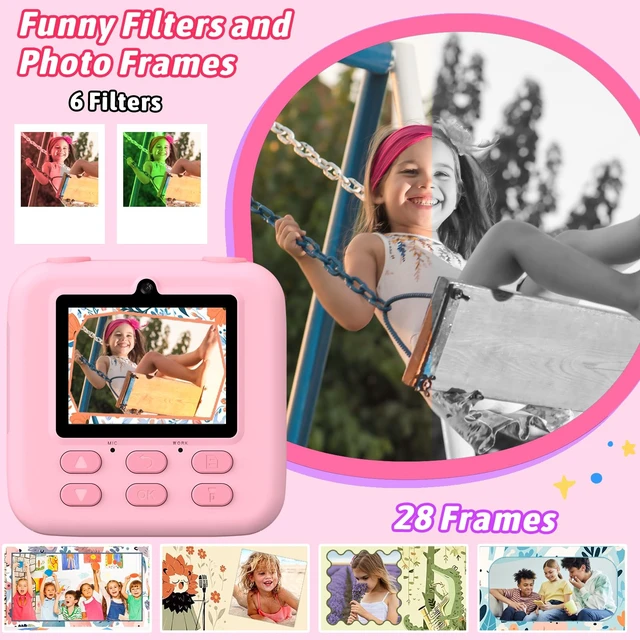 Alt view image 5 of 7 - Kids Instant Digital Cameras for Boys and Girls, 1080P HD Dual-Lens Selfie Digital Camera with Print Paper & TF Card, Christmas Birthday Gifts Toys for Toddler and Teenagers Age 3-16 Years Old
