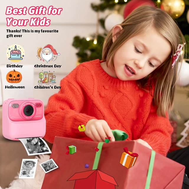 Alt view image 6 of 7 - Kids Instant Digital Cameras for Boys and Girls, 1080P HD Dual-Lens Selfie Digital Camera with Print Paper & TF Card, Christmas Birthday Gifts Toys for Toddler and Teenagers Age 3-16 Years Old
