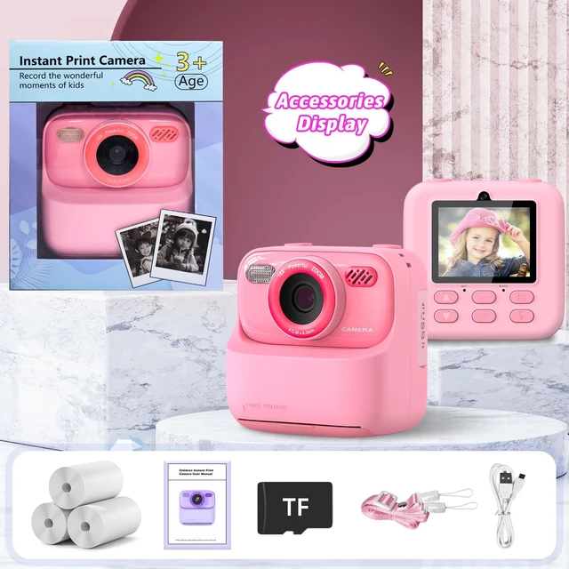 Alt view image 7 of 7 - Kids Instant Digital Cameras for Boys and Girls, 1080P HD Dual-Lens Selfie Digital Camera with Print Paper & TF Card, Christmas Birthday Gifts Toys for Toddler and Teenagers Age 3-16 Years Old