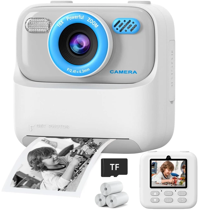 Main image of Kids Instant Digital Cameras for Boys and Girls, 1080P HD Dual-Lens Selfie Digital Camera with Print Paper & TF Card, Christmas Birthday Gifts Toys for Toddler and Teenagers Age 3-16 Years Old