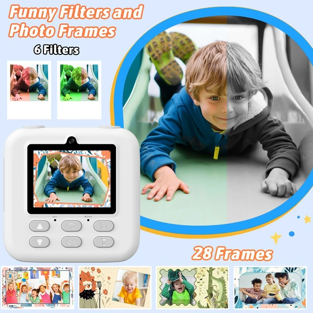 Alt view image 5 of 7 - Kids Instant Digital Cameras for Boys and Girls, 1080P HD Dual-Lens Selfie Digital Camera with Print Paper & TF Card, Christmas Birthday Gifts Toys for Toddler and Teenagers Age 3-16 Years Old