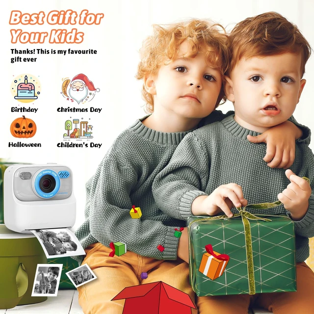 Alt view image 6 of 7 - Kids Instant Digital Cameras for Boys and Girls, 1080P HD Dual-Lens Selfie Digital Camera with Print Paper & TF Card, Christmas Birthday Gifts Toys for Toddler and Teenagers Age 3-16 Years Old