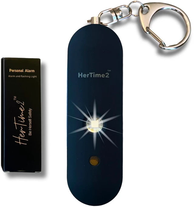 Main image of Personal Safety Alarm for Women - Loud Self Defense Siren, Waterproof Keychain with Strobe Light - Battery Powered, Black