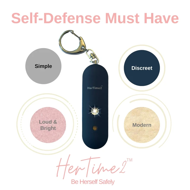 Alt view image 6 of 7 - Personal Safety Alarm for Women - Loud Self Defense Siren, Waterproof Keychain with Strobe Light - Battery Powered, Black