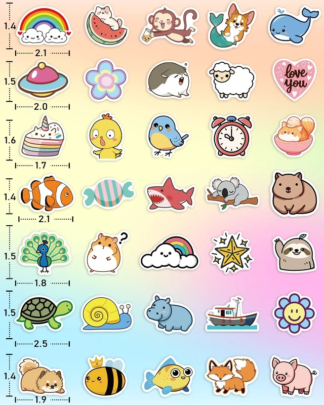 Alt view image 6 of 6 - 600 Pcs Stickers for Kids, Cute Vinyl Waterproof Stickers for Water Bottle Treasure Box Toys for Classroom Prizes, Teacher Back to School Supplies Gifts, Sticker Pack for Girls Teens, Party Favors