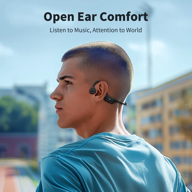 Alt view image 3 of 7 - Bone Conduction Headphones, 2026 Upgrade Open-Ear Design, 10-Hour Playtime, IPX5 Waterproof, 23g Ultra-Lightweight for Running, Cycling, Outdoor Sports