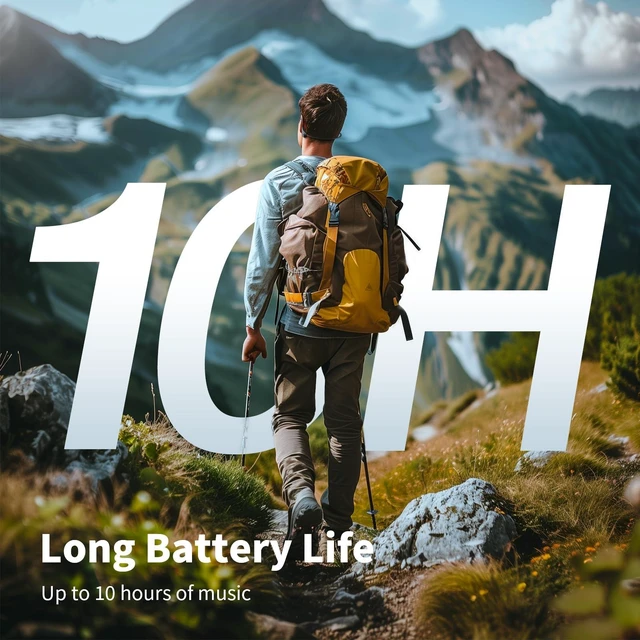 Alt view image 5 of 7 - Bone Conduction Headphones, 2026 Upgrade Open-Ear Design, 10-Hour Playtime, IPX5 Waterproof, 23g Ultra-Lightweight for Running, Cycling, Outdoor Sports