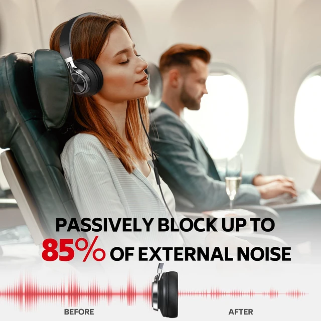 Alt view image 4 of 6 - AC01 Headphones Wired Over Ear with Mic Volume Control, Black Grey Passive Noise Isolating Corded Stereo Headsets for Adults Teens Kids 3.5mm for School, Classroom, Laptop, Chromebook, Travel