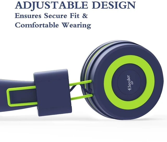 Alt view image 5 of 7 - i37 Kids Headphones for School Children Girls Boys Teens, Navy Foldable Adjustable Lightweight, 3.5mm Audio Jack On Ear Headphones for Smartphones Chromebook Computer PC Tablets Travel