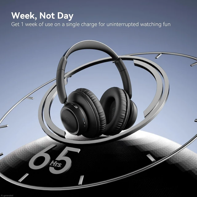 Alt view image 6 of 7 - Wireless Headphones for TV Watching, TV Headphones Wireless for Seniors with Transmitter Charging Base, Hearing-impaired, No Audio Delay Bluetooth 5.2, Plug and Play, Gifts for Elderly