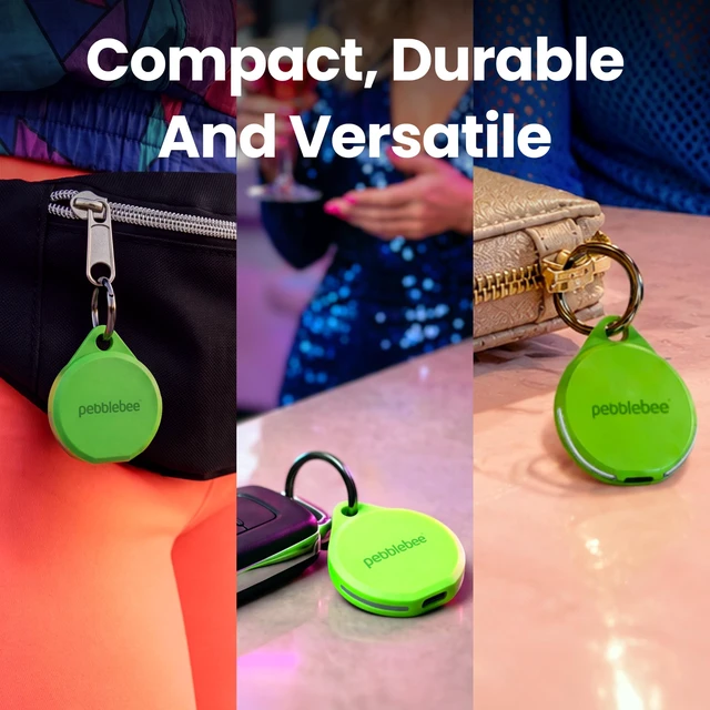 Alt view image 4 of 7 - Pebblebee Clip 5 Bluetooth Tracker Tag, 130dB Siren Techno Lime Alt to Air Tag & Android Trackers LED Strobe, 12-Mo Battery, Alert Safety Mode