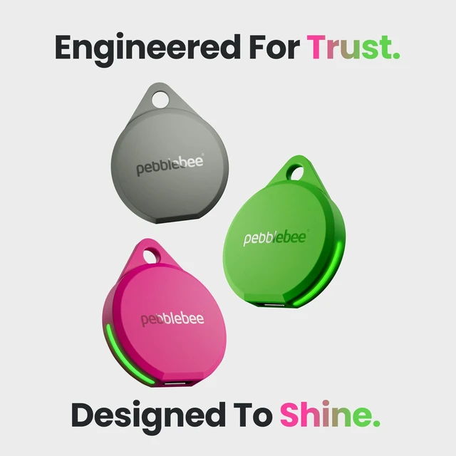 Alt view image 2 of 7 - Pebblebee Clip 5 Bluetooth Tracker Tag, 130dB Siren Hotline Pink Alt to Air Tag & Android Trackers LED Strobe, 12-Mo Battery, Alert Safety Mode