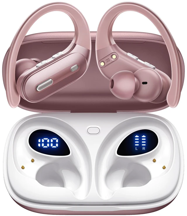 Main image of Active Noise Cancelling Ear Buds Wireless Earbuds 90 Hrs Playtime Bluetooth Headphones with Hi-Res Stereo Deep Bass Power Display Earphones with Earhooks Waterproof ANC/Transparency for Sports/Gym