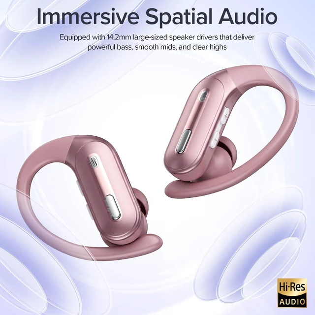 Alt view image 5 of 7 - Active Noise Cancelling Ear Buds Wireless Earbuds 90 Hrs Playtime Bluetooth Headphones with Hi-Res Stereo Deep Bass Power Display Earphones with Earhooks Waterproof ANC/Transparency for Sports/Gym