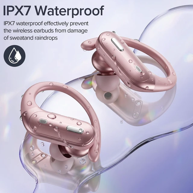 Alt view image 7 of 7 - Active Noise Cancelling Ear Buds Wireless Earbuds 90 Hrs Playtime Bluetooth Headphones with Hi-Res Stereo Deep Bass Power Display Earphones with Earhooks Waterproof ANC/Transparency for Sports/Gym