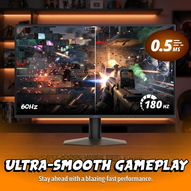 Alt view image 3 of 7 - 24 Inch Gaming Monitor FHD 180Hz Fast IPS 0.5ms HDR, 24G51F2 1920x1080 Computer Monitor, Adaptive-Sync, LED, Audio Earphone out, VESA Mount, Console Ready
