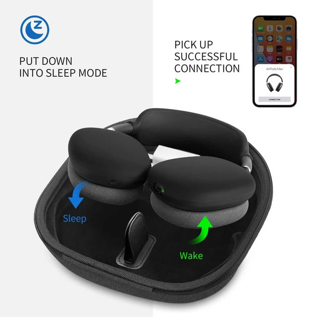 Alt view image 2 of 7 - Smart Case for Apple AirPods Max 2 Supports Sleep Mode, Hard Travel Bag with AirPods Max Silicone Earpad Cover and Headband Cover Anti-Scratch Accessories, Hard Organizer Portable Carry Travel