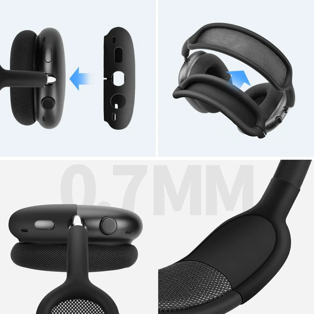 Alt view image 3 of 7 - Smart Case for Apple AirPods Max 2 Supports Sleep Mode, Hard Travel Bag with AirPods Max Silicone Earpad Cover and Headband Cover Anti-Scratch Accessories, Hard Organizer Portable Carry Travel