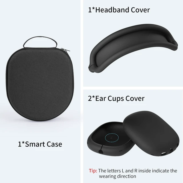 Alt view image 6 of 7 - Smart Case for Apple AirPods Max 2 Supports Sleep Mode, Hard Travel Bag with AirPods Max Silicone Earpad Cover and Headband Cover Anti-Scratch Accessories, Hard Organizer Portable Carry Travel