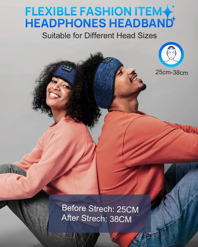Alt view image 5 of 7 - Sleep Headphones Headband Bluetooth 5.4, Sports Headband Earphones Wireless with Speaker Microphone USB C for Women Sleeping Gift Workout Jogging Yoga Insomnia Travel Meditation