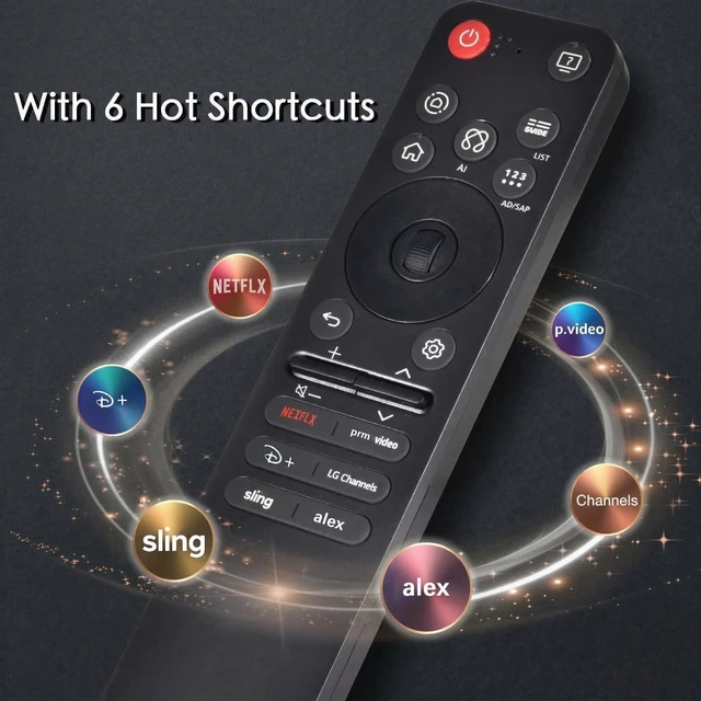 Alt view image 4 of 7 - Magic Remote for 2019-2025 LG Smart TV,AI Voice & Pointer Control Voice and Pointer Control with 6 Shortcut Keys;Compatible with 2019-2025 LG OLED,QNED,NanoCell and UHD TVs.2-Year