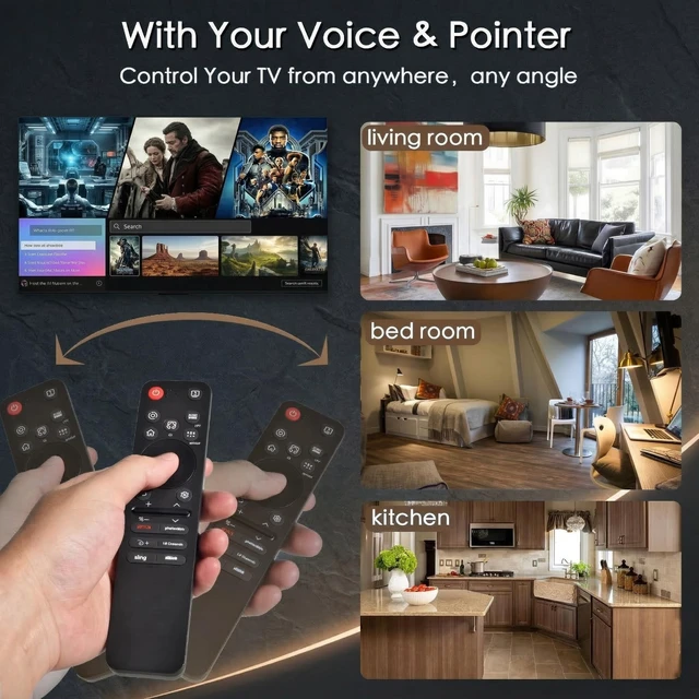 Alt view image 6 of 7 - Magic Remote for 2019-2025 LG Smart TV,AI Voice & Pointer Control Voice and Pointer Control with 6 Shortcut Keys;Compatible with 2019-2025 LG OLED,QNED,NanoCell and UHD TVs.2-Year