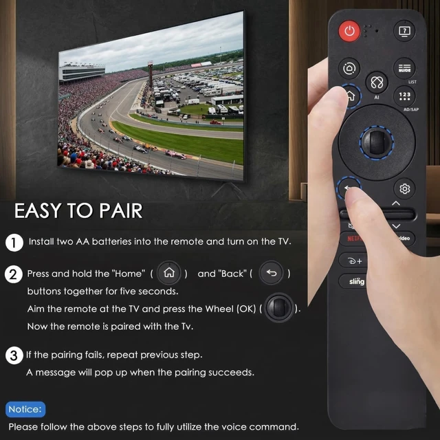 Alt view image 7 of 7 - Magic Remote for 2019-2025 LG Smart TV,AI Voice & Pointer Control Voice and Pointer Control with 6 Shortcut Keys;Compatible with 2019-2025 LG OLED,QNED,NanoCell and UHD TVs.2-Year