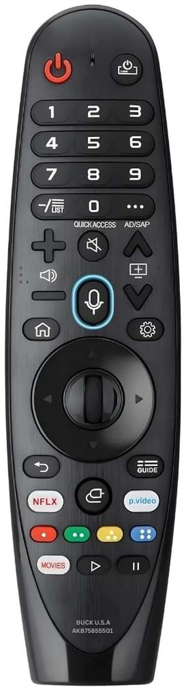 Main image of AKB75855501 LG Magic Remote Control Replacement - Easy Setup, Voice Control, Shortcut Keys - Works with LG OLED, NanoCell, UHD, ThinQ & WebOS TVs (MR20GA MR21GA MR22GN MR23GN MR24GN)