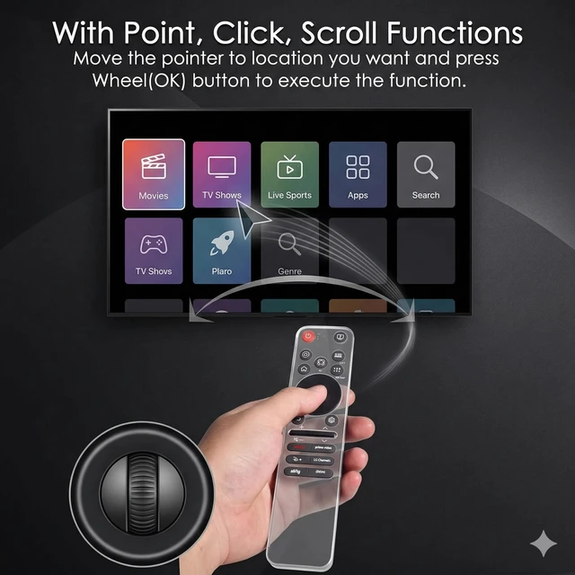 Alt view image 6 of 7 - AI Magic Voice Remote for 2019-2025 LG WebOS Smart TV with Pointer Function for All LG OLED, QNED, UHD, LED, LCD,4K,8K,for AN-MR25GA/MR24GA/MR23GA/MR22GA/MR21GA/MR20GA/MR19BA