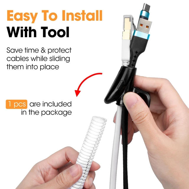 Alt view image 4 of 6 - 50 FT Wire Loom 1/2 Inch, Split Wire Loom Tubing Wire Conduit with Installation Tool, Flexible Wire Protector Tubing White