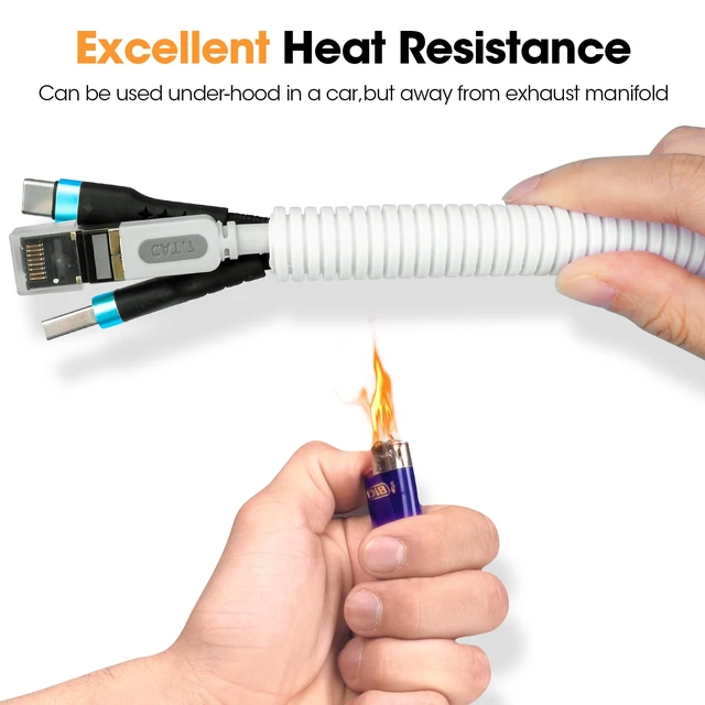 Alt view image 5 of 6 - 50 FT Wire Loom 1/2 Inch, Split Wire Loom Tubing Wire Conduit with Installation Tool, Flexible Wire Protector Tubing White