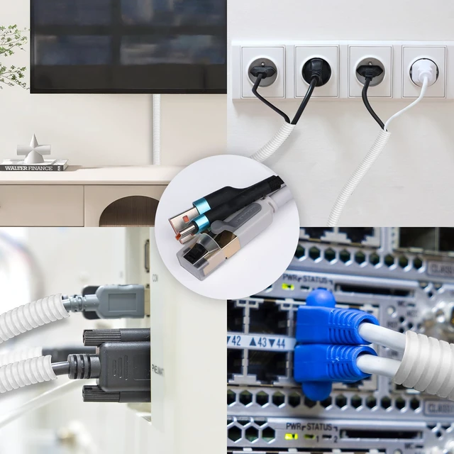 Alt view image 6 of 6 - 50 FT Wire Loom 1/2 Inch, Split Wire Loom Tubing Wire Conduit with Installation Tool, Flexible Wire Protector Tubing White