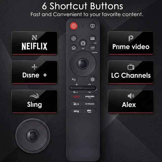 Alt view image 4 of 7 - AI Magic Voice Remote for 2019-2025 LG WebOS Smart TV with Pointer Function for All LG OLED, QNED, UHD, LED, LCD,4K,8K,for AN-MR25GA/MR24GA/MR23GA/MR22GA/MR21GA/MR20GA/MR19BA