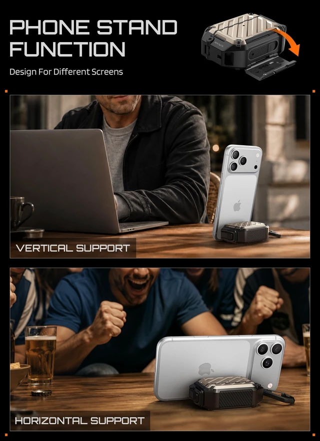 Alt view image 6 of 7 - for AirPods Pro 3 Case with IP68 Waterproof, Lock &Carabiner,Desert Compatible with MagSafe, Military-Grade Protection, Anti-Scratch Hard Shell Cover for AirPods Pro 3rd Generation 2025, UB Pro