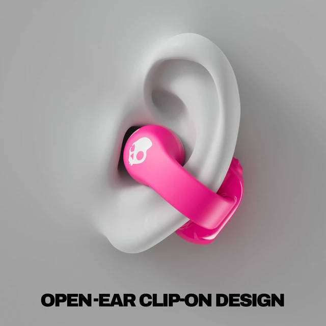 Alt view image 2 of 7 - Push 720 Open Wireless Open-Ear Bluetooth Earbuds - Crazy Pink Waterproof, Clip-On Lightweight Design, 30 Hours Battery, Wireless Charging Pouch, Exercise, Running Outdoors, Gym, Fitness