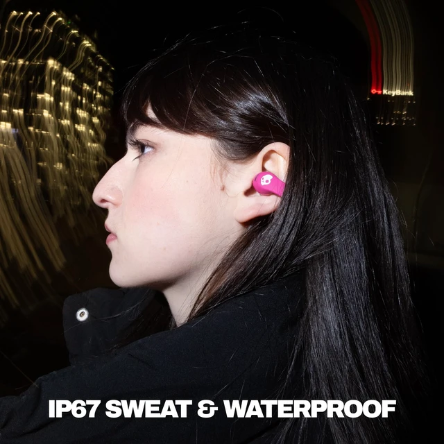 Alt view image 4 of 7 - Push 720 Open Wireless Open-Ear Bluetooth Earbuds - Crazy Pink Waterproof, Clip-On Lightweight Design, 30 Hours Battery, Wireless Charging Pouch, Exercise, Running Outdoors, Gym, Fitness