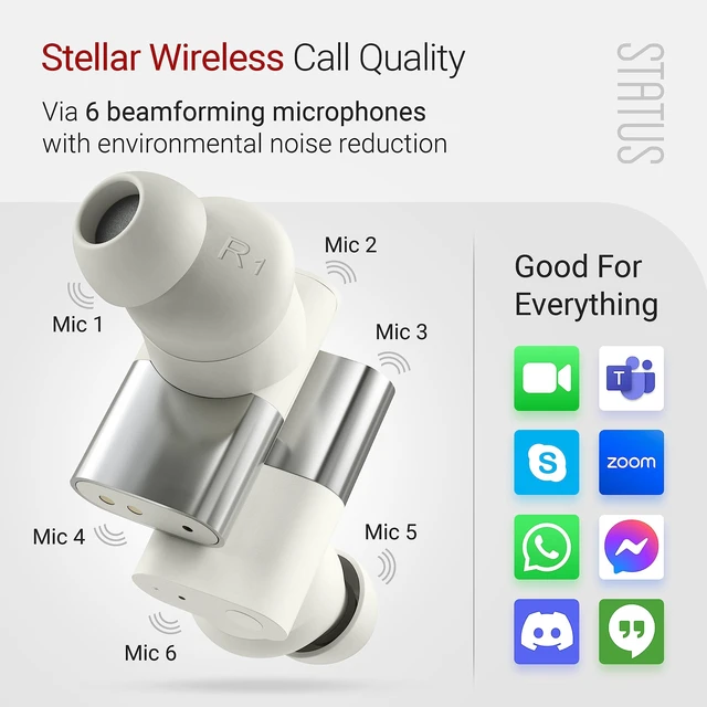 Alt view image 6 of 7 - Audio Between 3ANC Bone Wireless Earbuds - Triple Driver - Active Noise Cancelling - 6X Microphones - Transparency Mode - 8H Playtime - Bluetooth 5.2. - IPX5