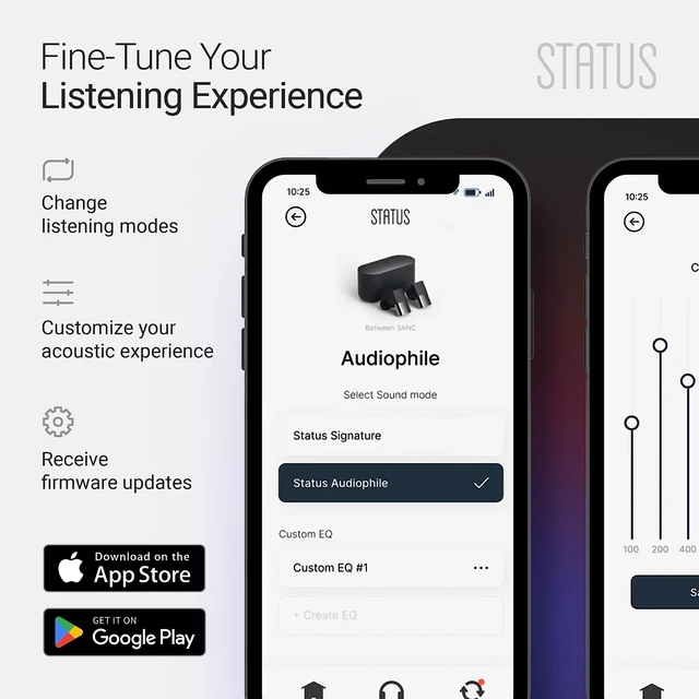 Alt view image 7 of 7 - Audio Between 3ANC Bone Wireless Earbuds - Triple Driver - Active Noise Cancelling - 6X Microphones - Transparency Mode - 8H Playtime - Bluetooth 5.2. - IPX5