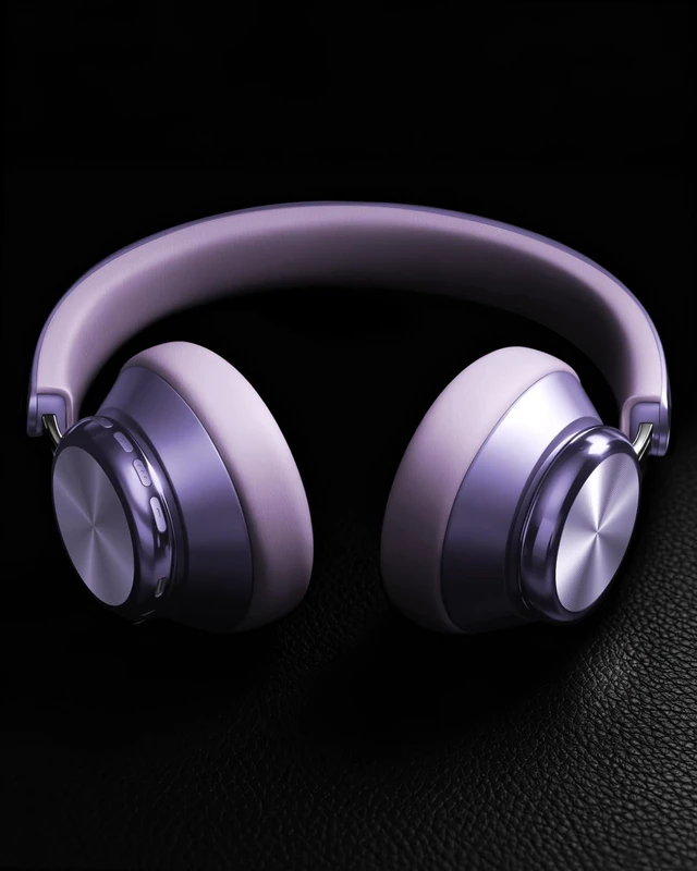 Alt view image 6 of 7 - Y03 Bluetooth Headphones Wireless Active Noise Cancelling Over Ear Headphones 48 Hours Playtime High Sound Quality 6 EQ Music Mode Headphones with Soft Ear Cushion - Purple