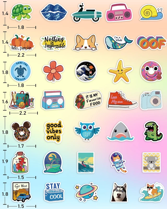 Alt view image 6 of 6 - 400 Pcs Stickers for Kids, Cute Vinyl Waterproof Stickers for Water Bottle Treasure Box Toys for Classroom Prizes, Teacher Back to School Supplies Gifts, Sticker Pack for Girls Teens, Party Favors